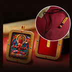 Cinnabar Hand-painted Thangka - Zodiac Guardian Four-Armed Guanyin