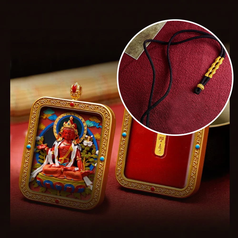 Cinnabar Hand-painted Thangka - Zodiac Guardian Bodhisattva Mahasthamaprapta