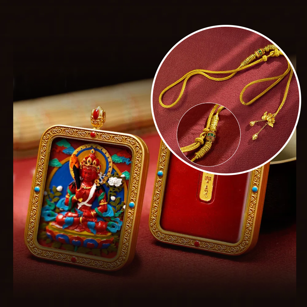 Cinnabar Hand-painted Thangka - Zodiac Guardian Bodhisattva Akashagarbha