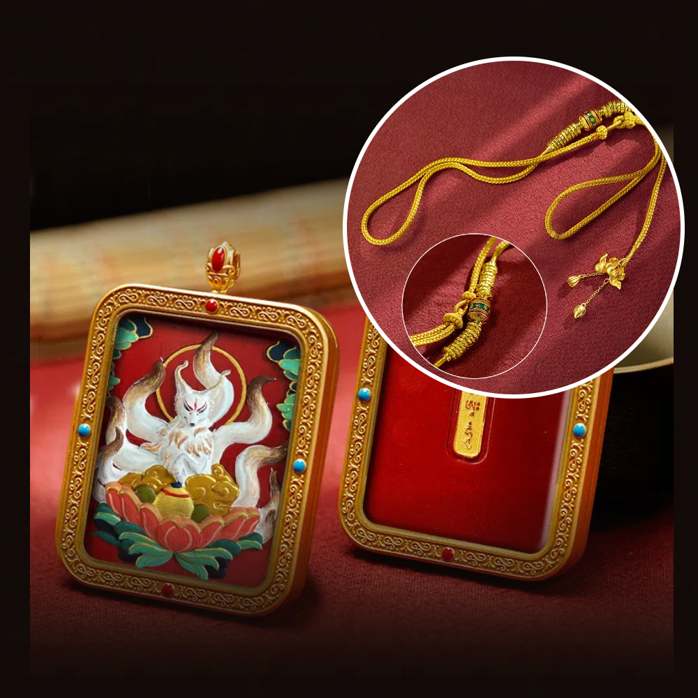Cinnabar Hand-painted Thangka - Fox Immortal