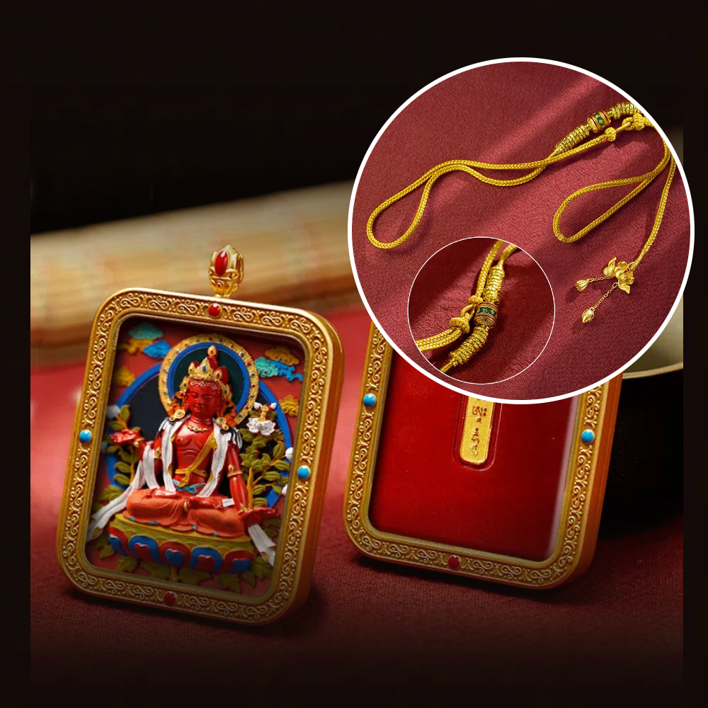Cinnabar Hand-painted Thangka - Zodiac Guardian Bodhisattva Mahasthamaprapta