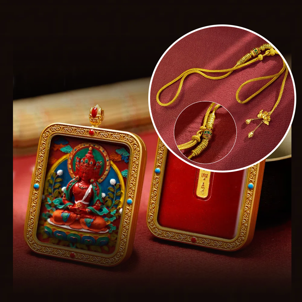 Cinnabar Hand-painted Thangka - Zodiac Guardian Buddha Vairocana