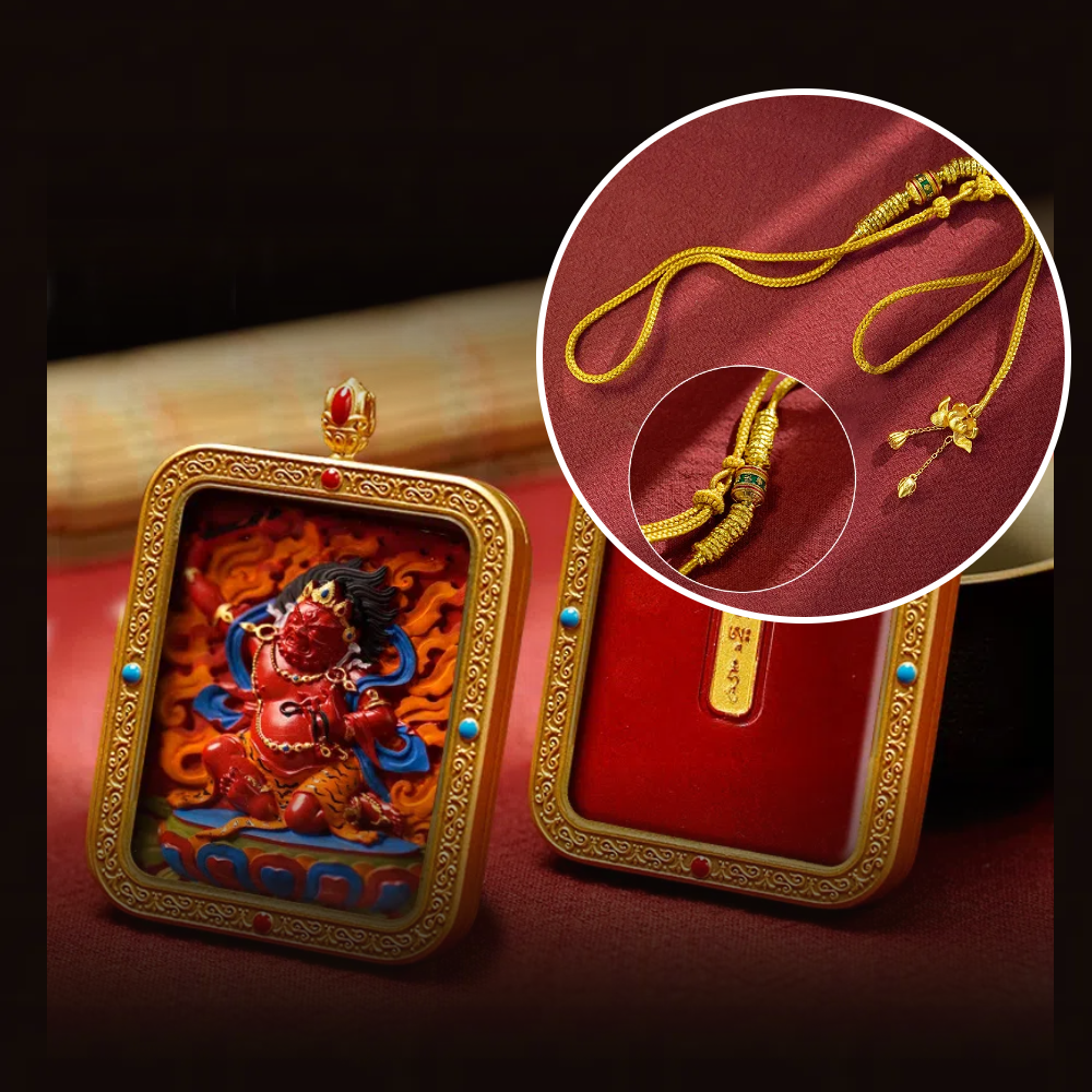 Cinnabar Hand-painted Thangka - Zodiac Guardian Buddha Acalanatha