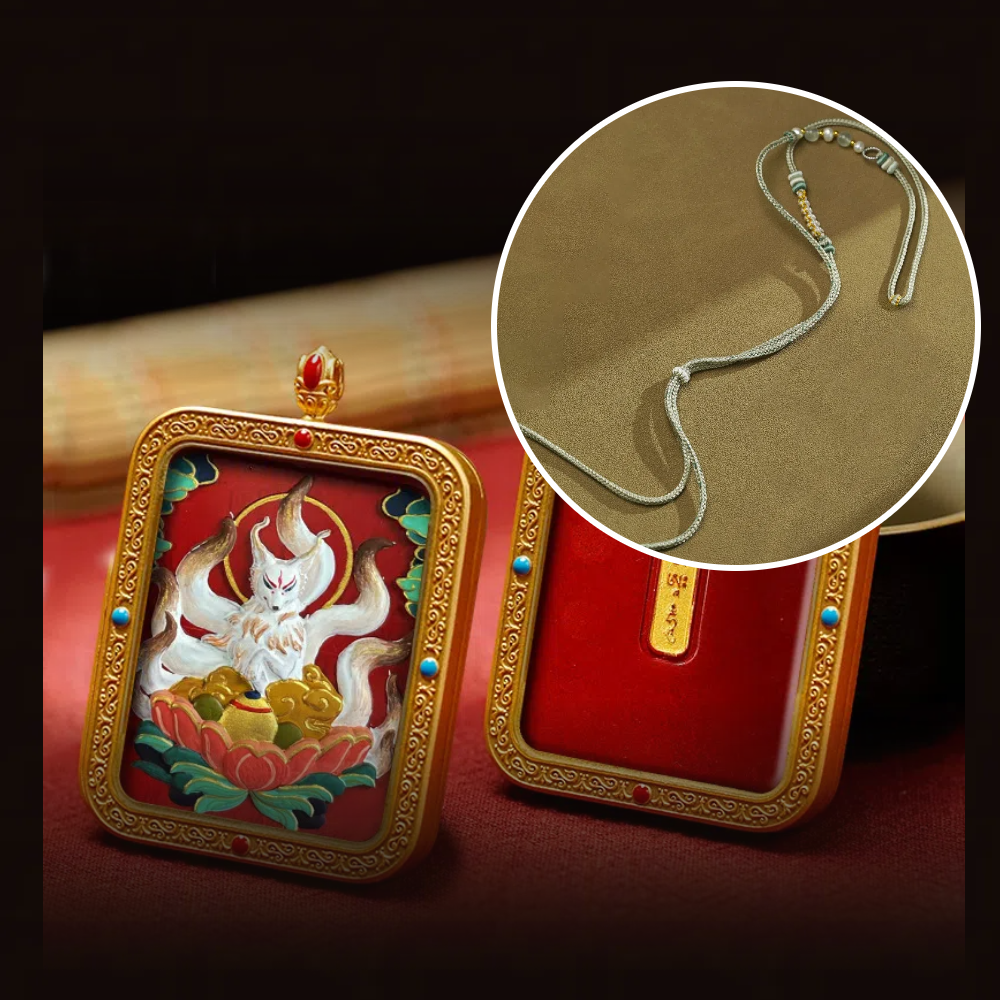 Cinnabar Hand-painted Thangka - Fox Immortal