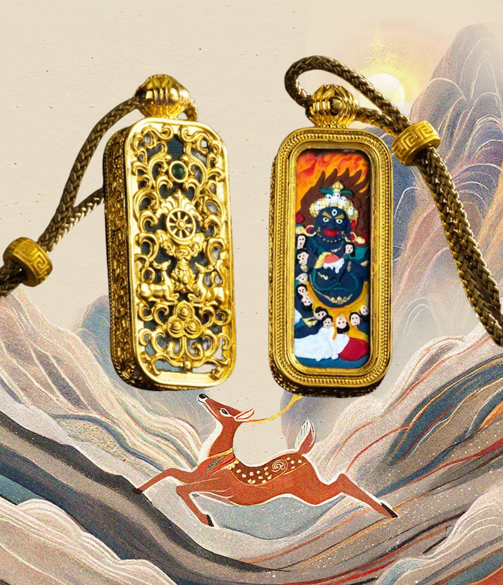 3D Relief Hand-painted Thangka Pendant