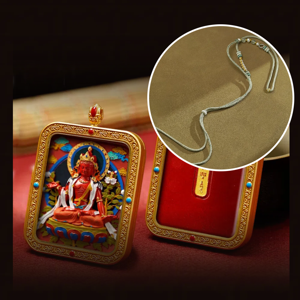 Cinnabar Hand-painted Thangka - Zodiac Guardian Bodhisattva Mahasthamaprapta