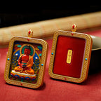 Cinnabar Hand-painted Thangka - Zodiac Guardian Buddha Amitabha