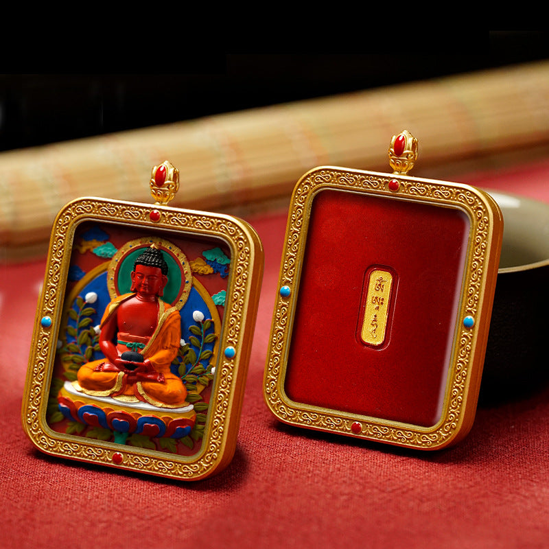 Cinnabar Hand-painted Thangka - Zodiac Guardian Buddha Amitabha