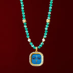 Diamond-encrusted Brass Qingyun Pendant Necklace