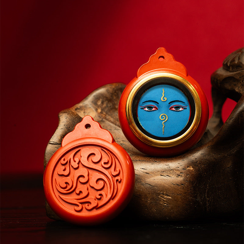 Vermilion Nebula Thangka Pendant - Customizable