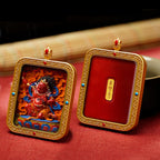 Cinnabar Hand-painted Thangka - Zodiac Guardian Buddha Acalanatha