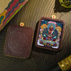 3D Painted Handmade Leather Shell Blessing Thangka Pendant