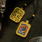 Brass Shrine · Hearing Small Gold Brick Hand-painted Tsa Tsa Box (with Chain)