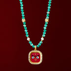 Diamond-encrusted Brass Qingyun Pendant Necklace