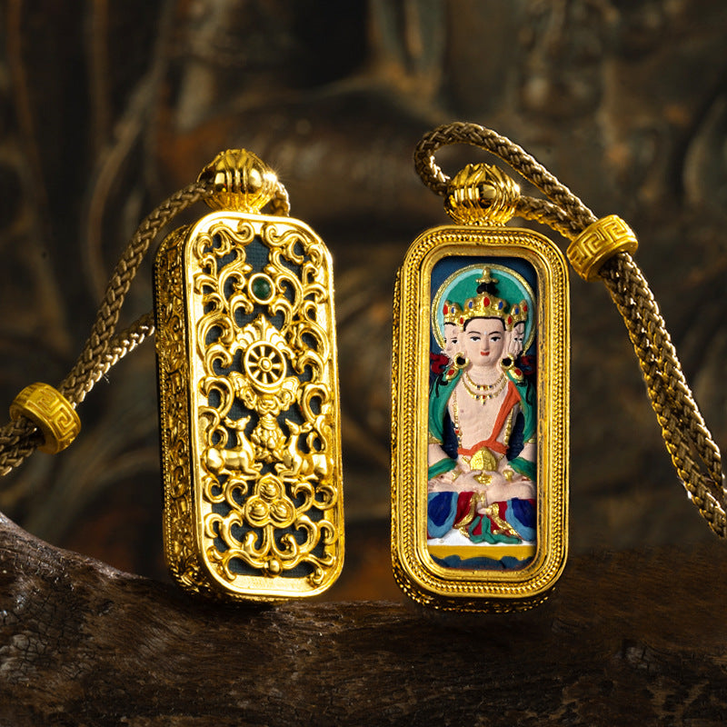3D Relief Hand-painted Thangka Pendant