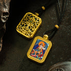 Brass Shrine · Hearing Small Gold Brick Hand-painted Tsa Tsa Box (with Chain)