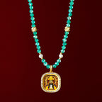 Diamond-encrusted Brass Qingyun Pendant Necklace