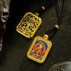Brass Shrine · Hearing Small Gold Brick Hand-painted Tsa Tsa Box (with Chain)