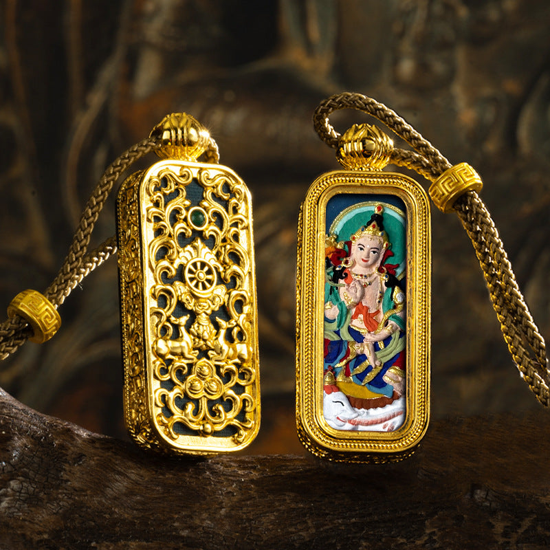 3D Relief Hand-painted Thangka Pendant