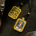 Brass Shrine · Hearing Small Gold Brick Hand-painted Tsa Tsa Box (with Chain)
