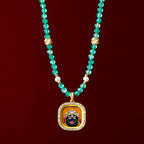 Diamond-encrusted Brass Qingyun Pendant Necklace