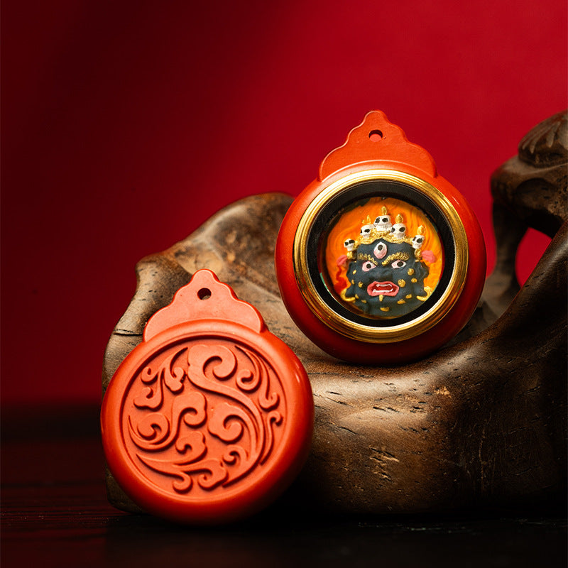 Vermilion Nebula Thangka Pendant - Customizable