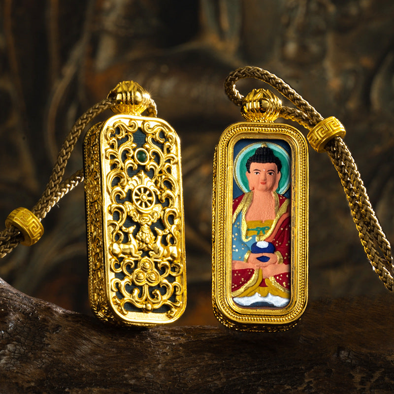 3D Relief Hand-painted Thangka Pendant