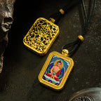 Brass Shrine · Hearing Small Gold Brick Hand-painted Tsa Tsa Box (with Chain)