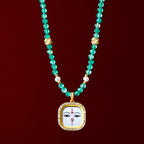 Diamond-encrusted Brass Qingyun Pendant Necklace