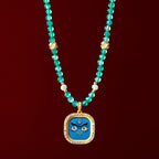 Diamond-encrusted Brass Qingyun Pendant Necklace