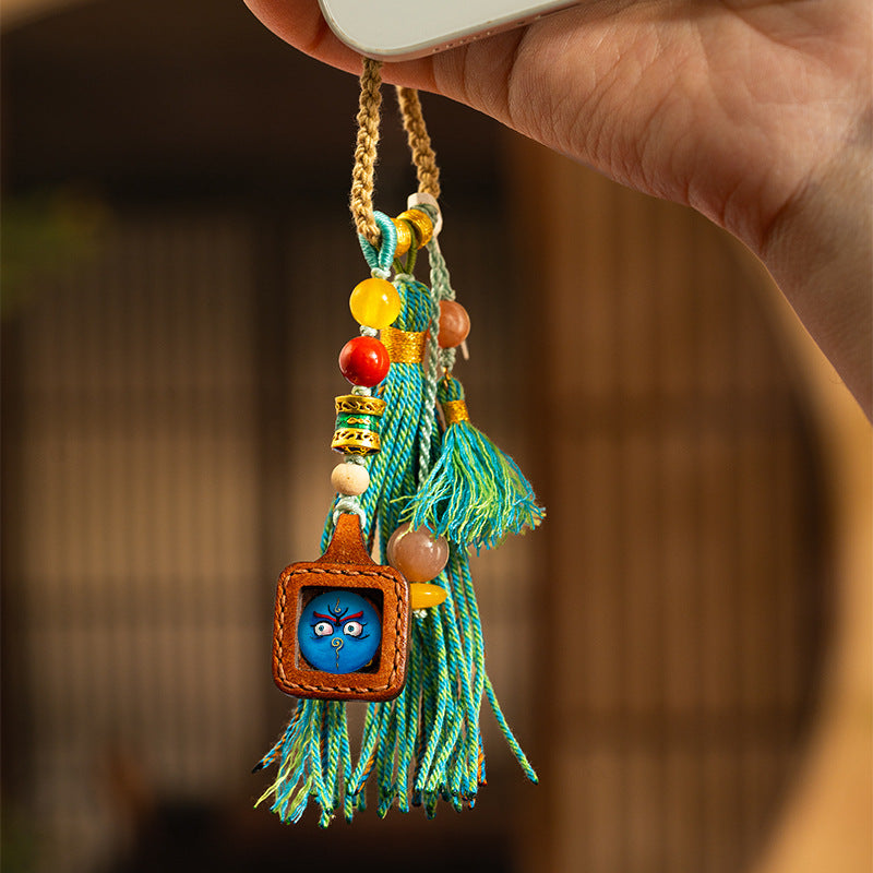 Leather Square Tsa Tsa Box Thangka Pendant
