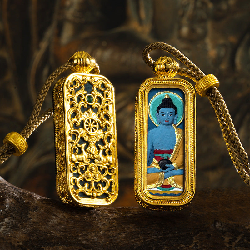 3D Relief Hand-painted Thangka Pendant