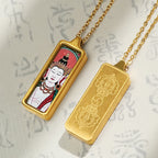 Hand-painted Mini Rectangular 30*10mm Replica Thangka Painting Box (with Chain)