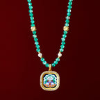 Diamond-encrusted Brass Qingyun Pendant Necklace