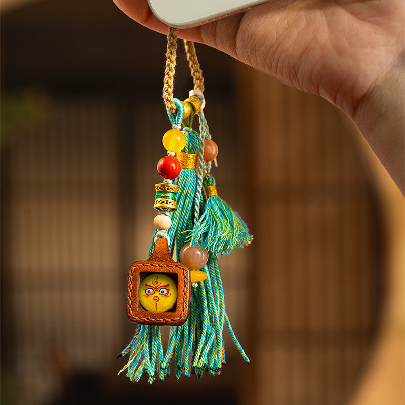 Leather Square Tsa Tsa Box Thangka Pendant