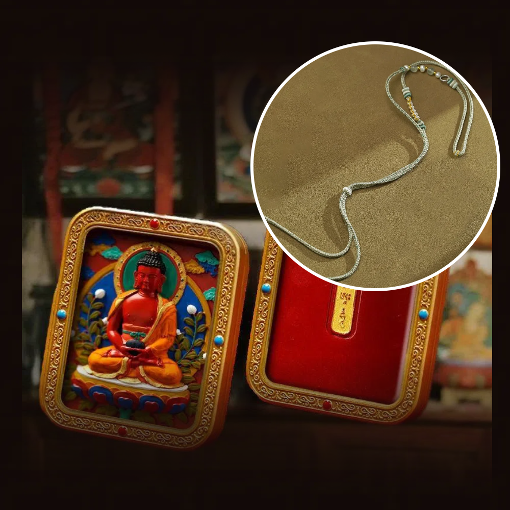 Cinnabar Hand-painted Thangka - Zodiac Guardian Buddha Amitabha