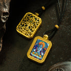 Brass Shrine · Hearing Small Gold Brick Hand-painted Tsa Tsa Box (with Chain)