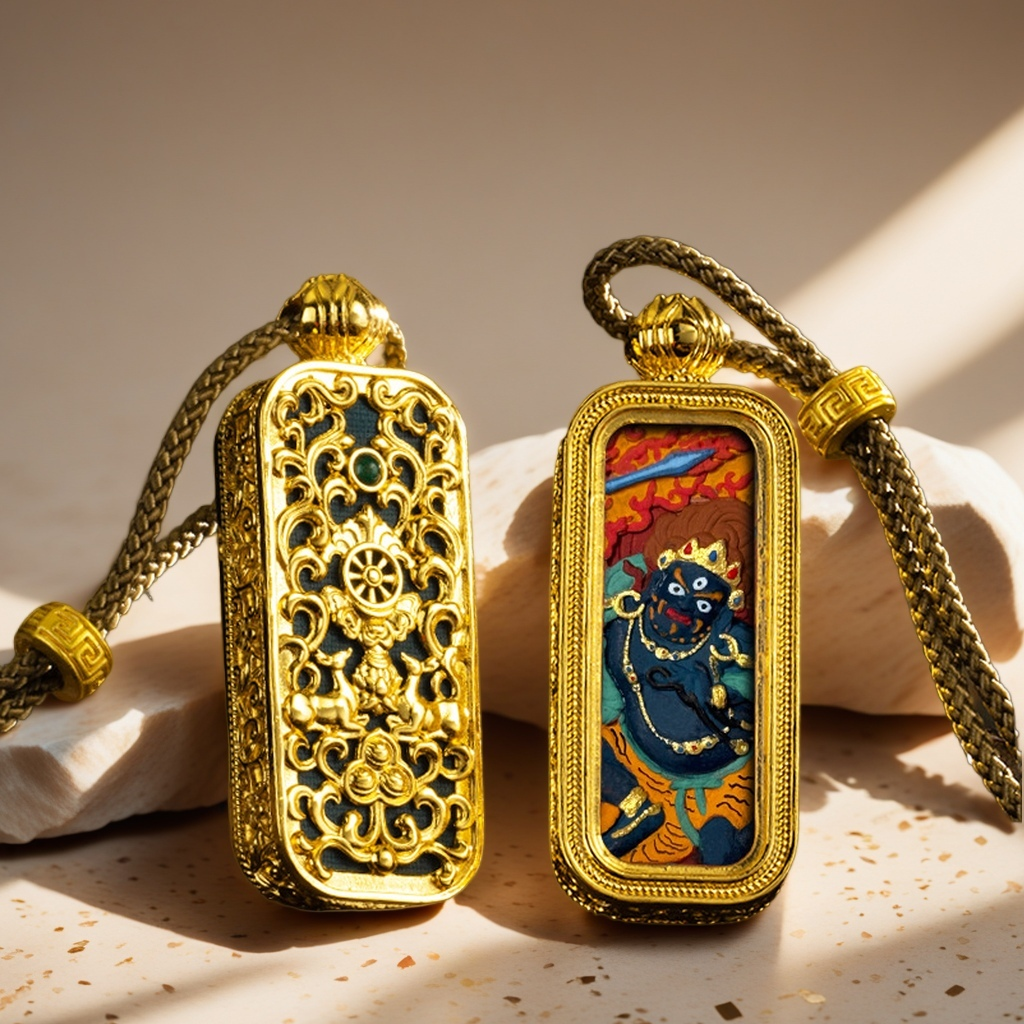 3D Relief Hand-painted Thangka Pendant