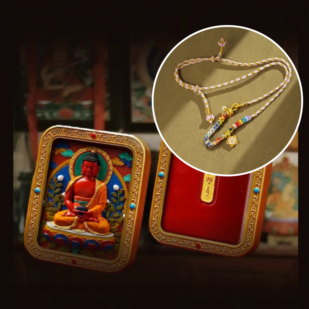 Cinnabar Hand-painted Thangka - Zodiac Guardian Buddha Amitabha
