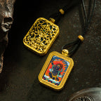Brass Shrine · Hearing Small Gold Brick Hand-painted Tsa Tsa Box (with Chain)