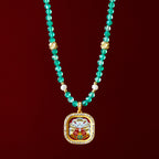Diamond-encrusted Brass Qingyun Pendant Necklace