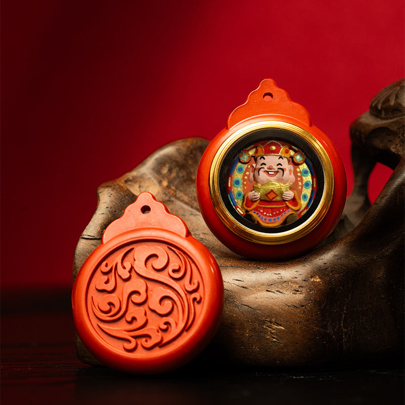 Vermilion Nebula Thangka Pendant - Customizable