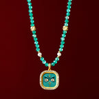 Diamond-encrusted Brass Qingyun Pendant Necklace