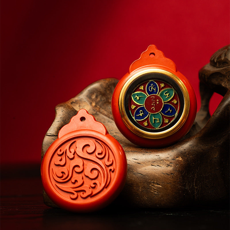 Vermilion Nebula Thangka Pendant - Customizable