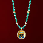 Diamond-encrusted Brass Qingyun Pendant Necklace