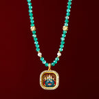 Diamond-encrusted Brass Qingyun Pendant Necklace