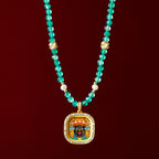 Diamond-encrusted Brass Qingyun Pendant Necklace