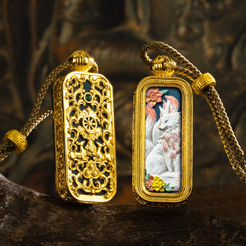 3D Relief Hand-painted Thangka Pendant