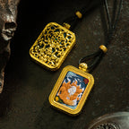 Brass Shrine · Hearing Small Gold Brick Hand-painted Tsa Tsa Box (with Chain)
