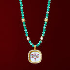 Diamond-encrusted Brass Qingyun Pendant Necklace